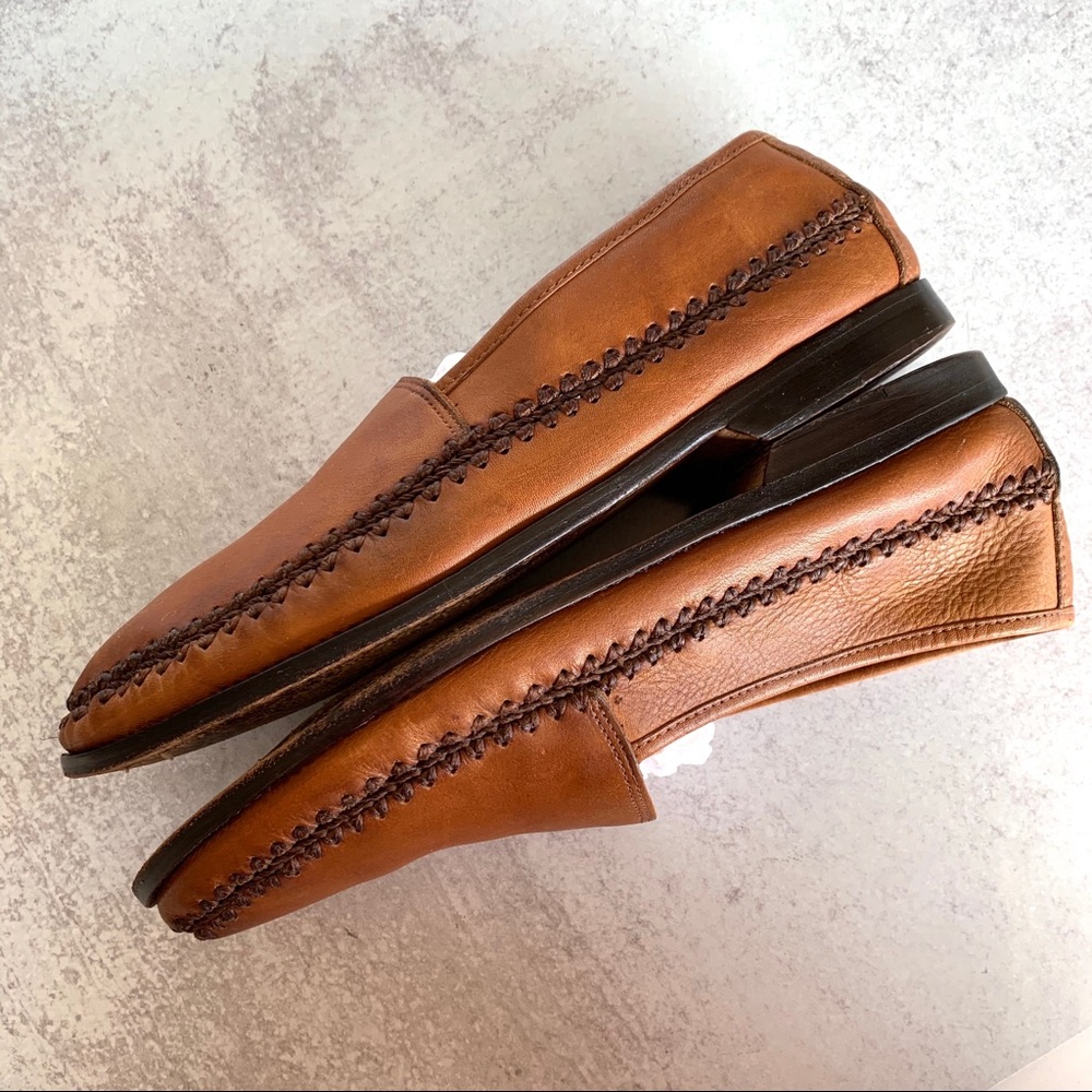 Kenneth Cole Cognac Slip-On w/ Crochet Detail 12 D - Picture 7 of 8